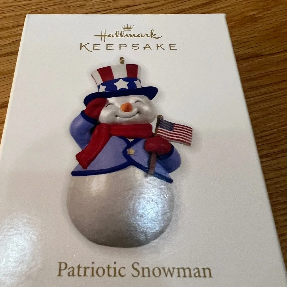 patriotic snowman christmas ornament